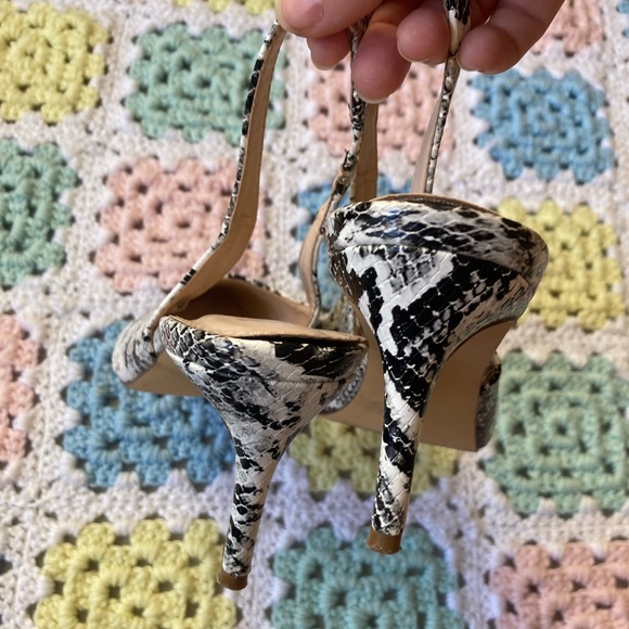 Lululs Snakeskin Pointed Toe Slingback Heels 8.5 - Picture 6 of 9